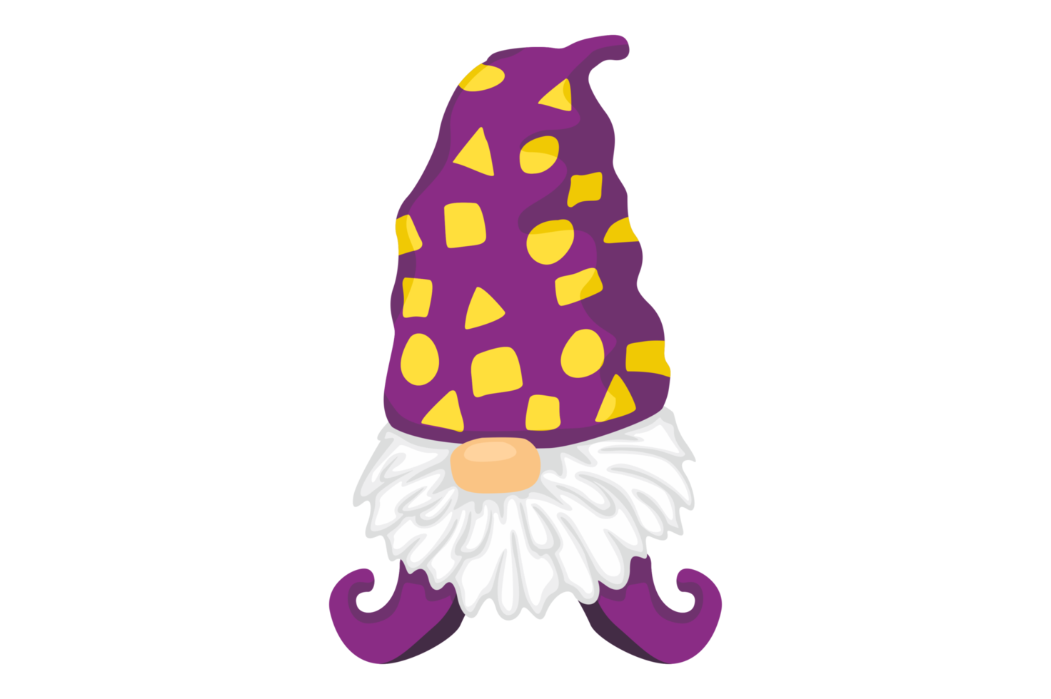 Adorable Christmas Gnome Wearing Hat With Shape Pattern Theme png