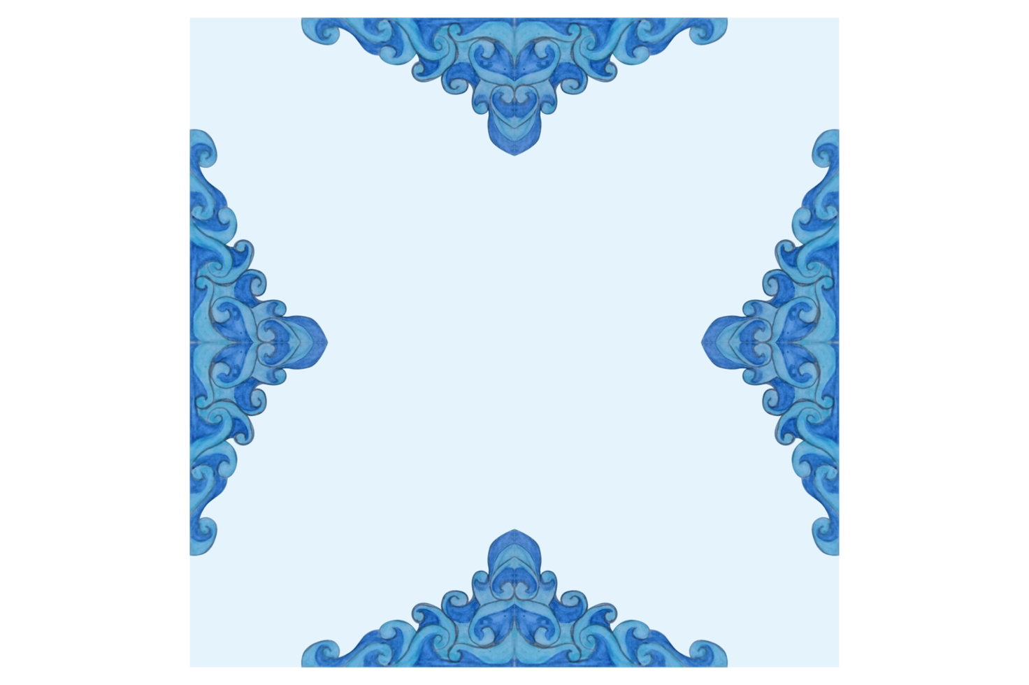 Square Background With Blue Water Wave Ornament Design png