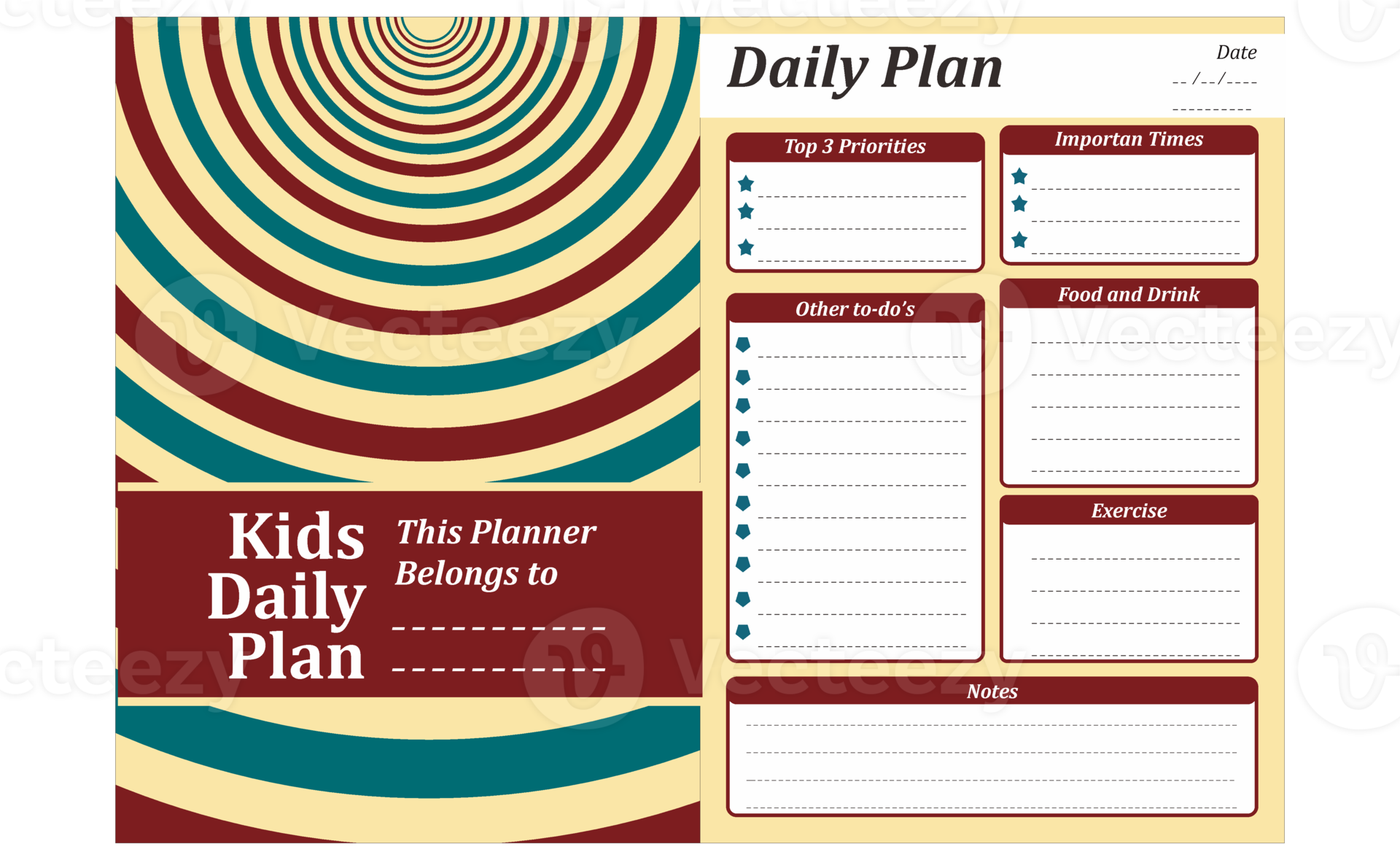 Kids Daily Plan Design With Retro Theme 22034099 PNG kids-daily-plan-design-with-retro-theme-22034099-png