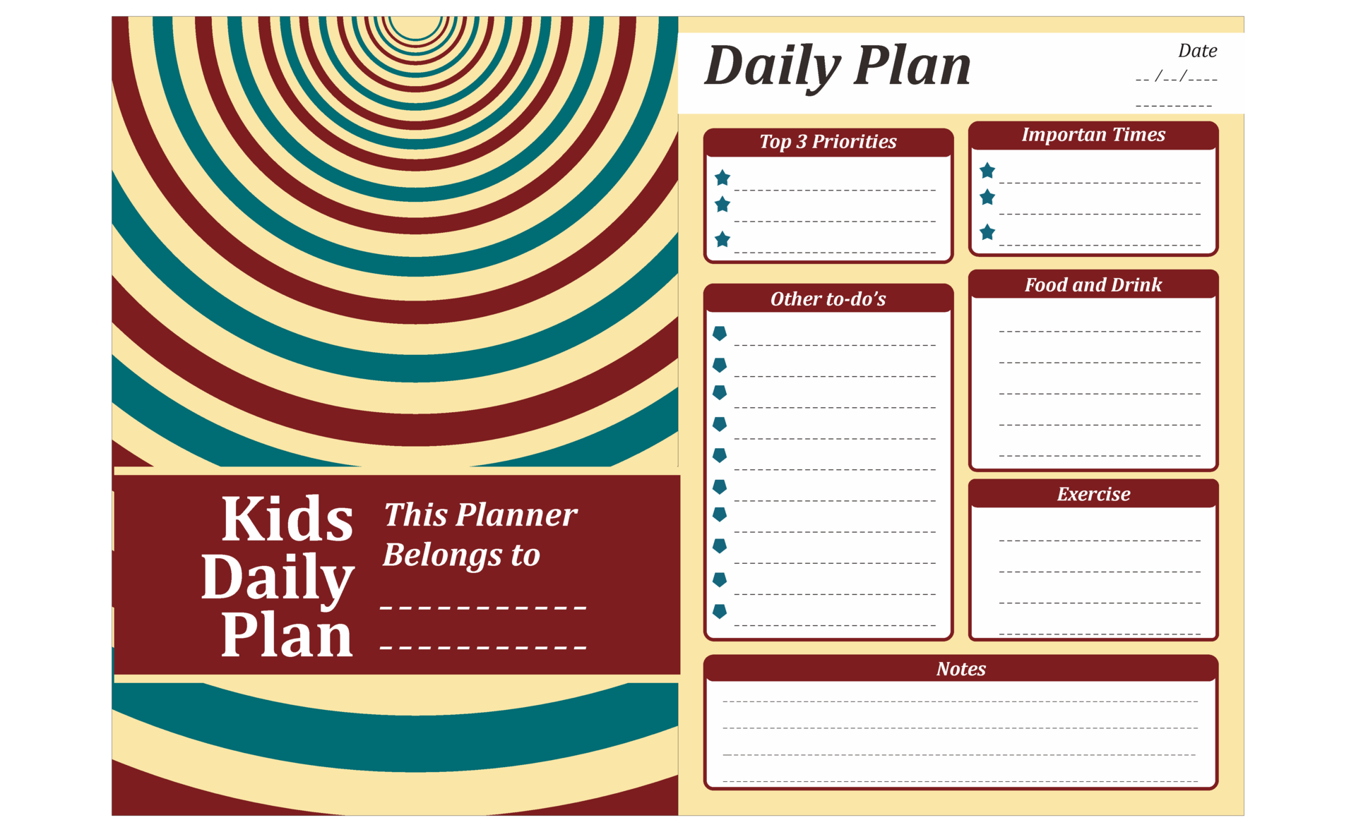 Kids Daily Plan Design With Retro Theme 22034099 PNG kids-daily-plan-design-with-retro-theme-22034099-png