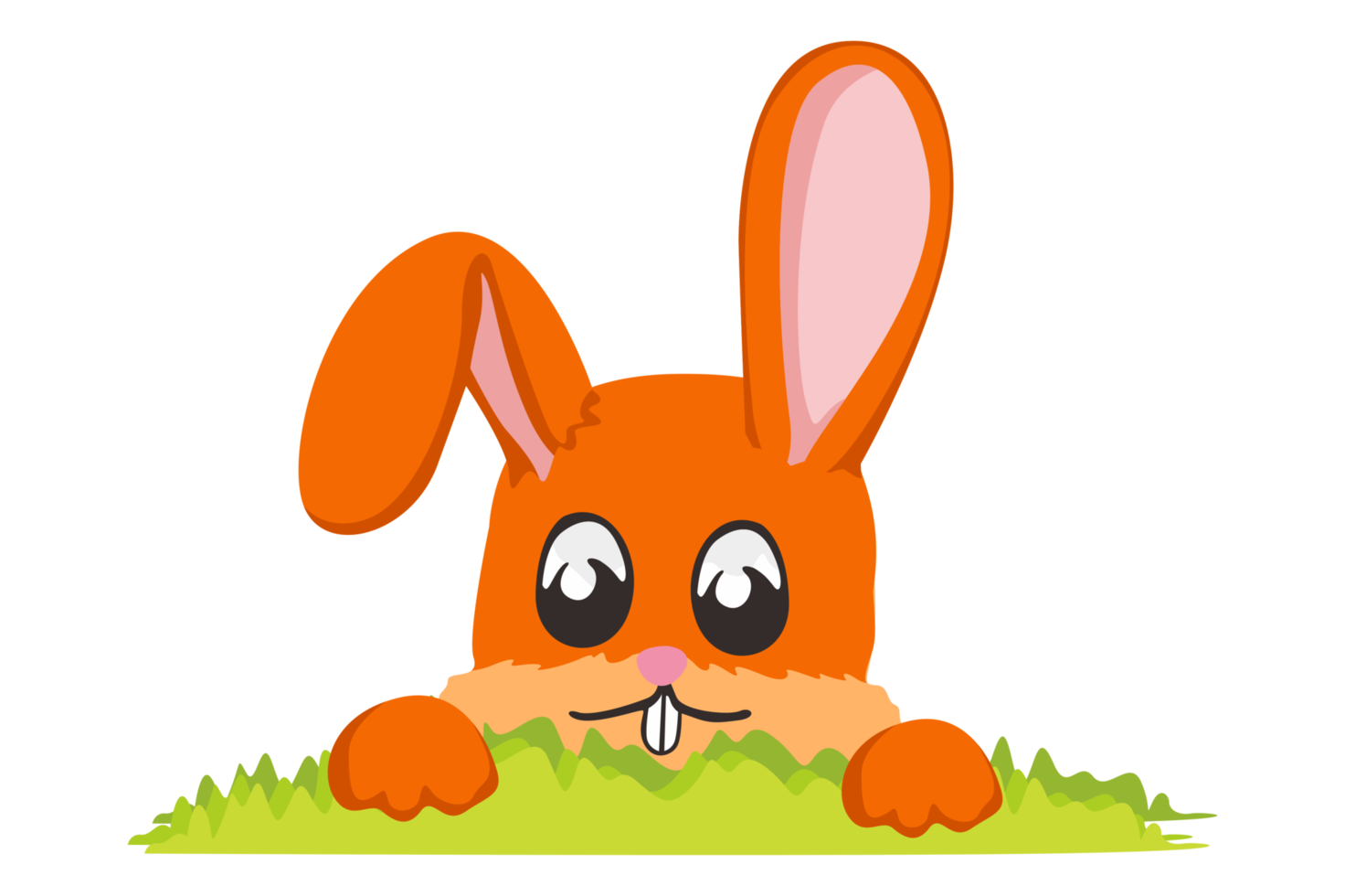 Easter Bunny - Adorable Bunny Hiding Behind the Grass png