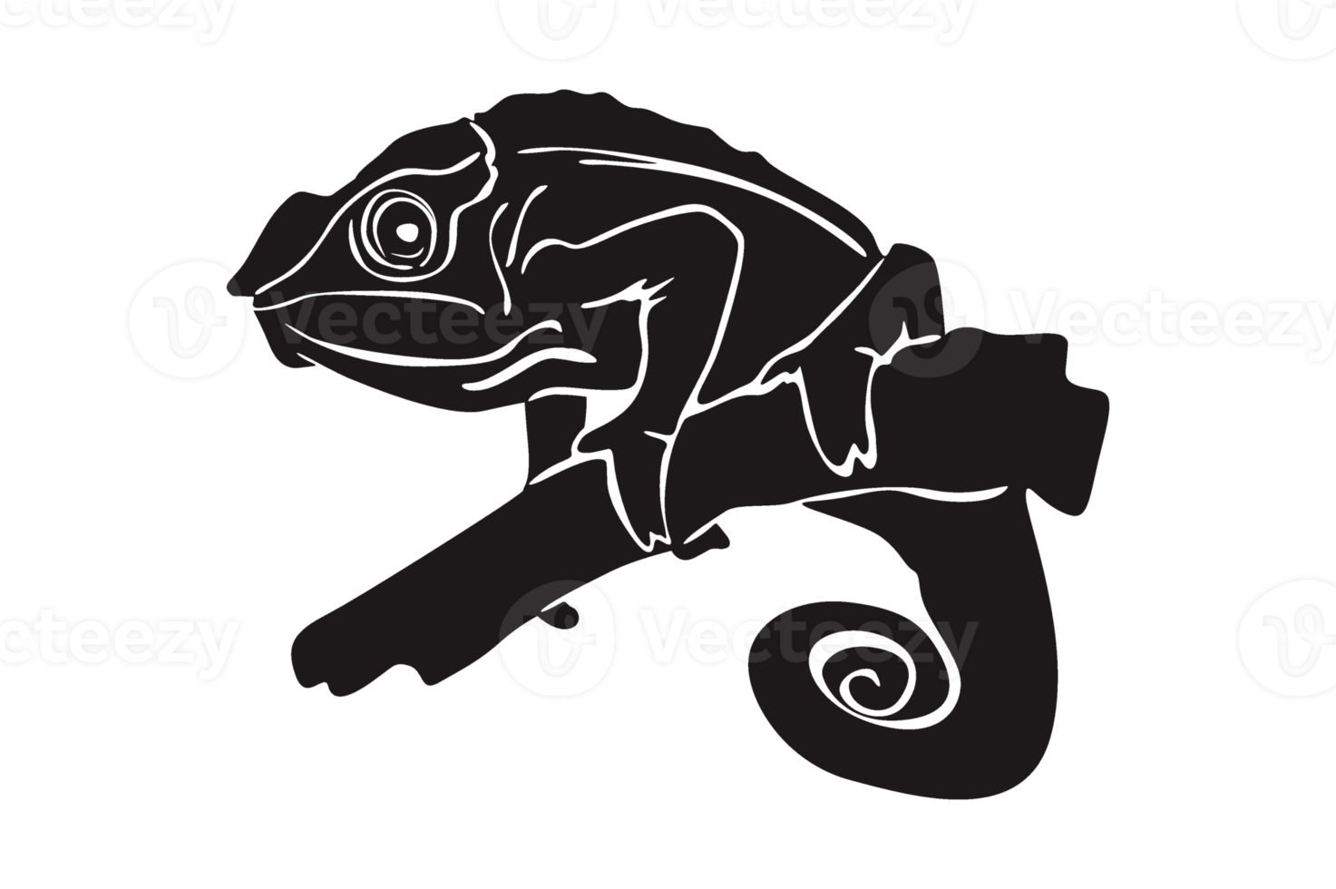 Black Silhouette Of Chameleon png