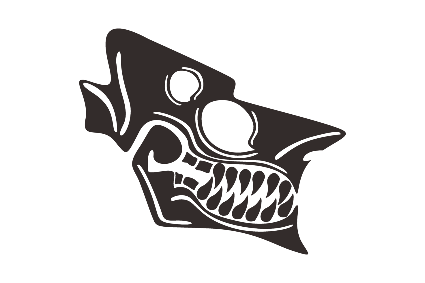 Black Dragon Head Skull Tattoo png