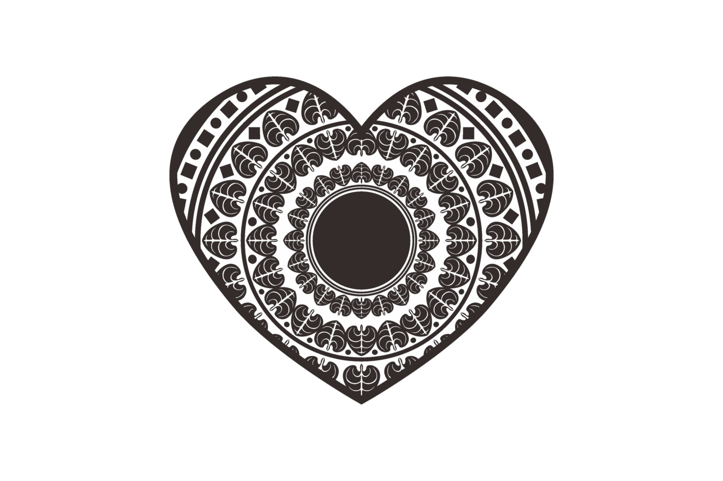 san valentino- nero amore mandala ornamento arte design png