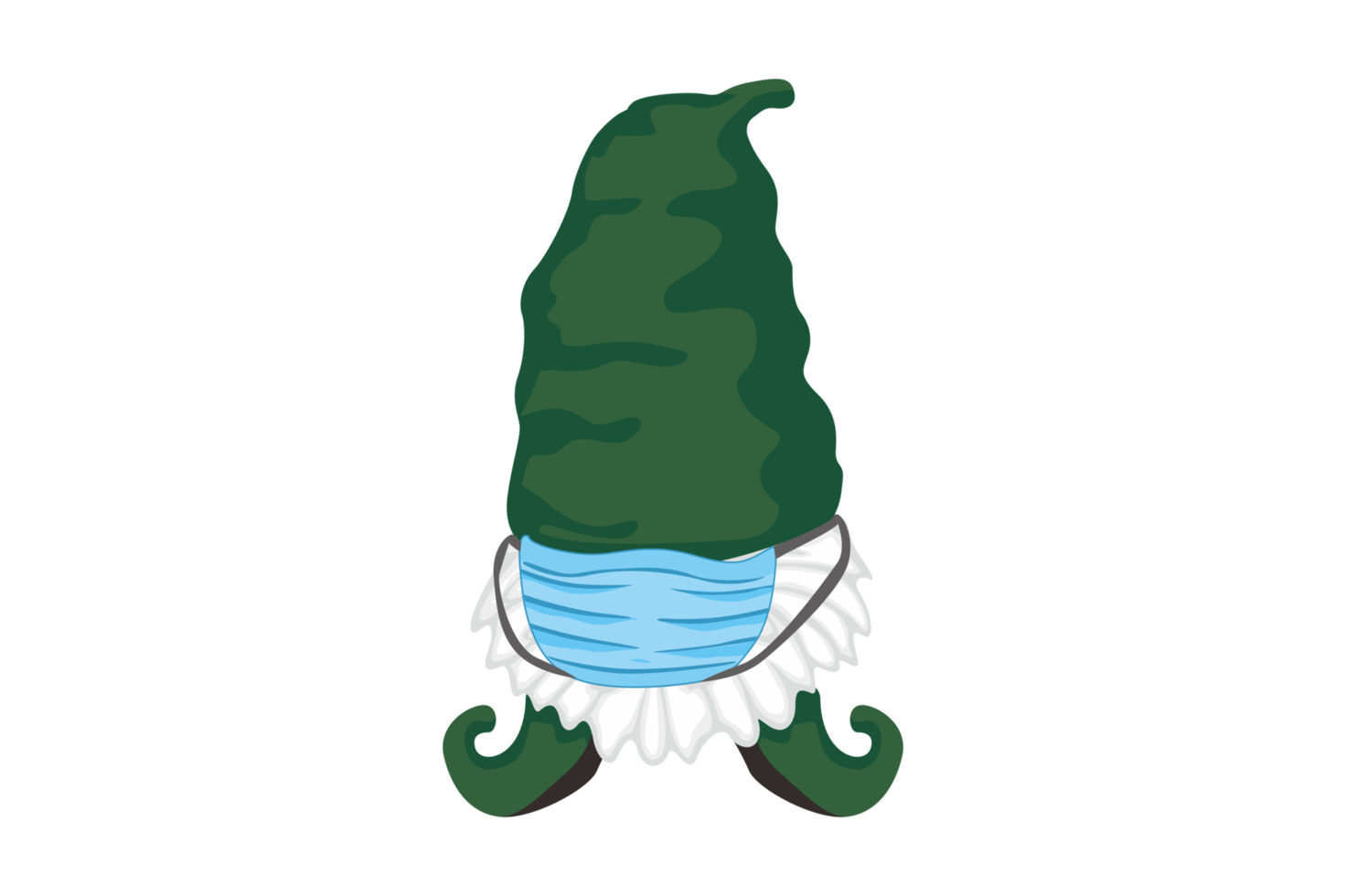 verde gnomos vistiendo médico máscara png