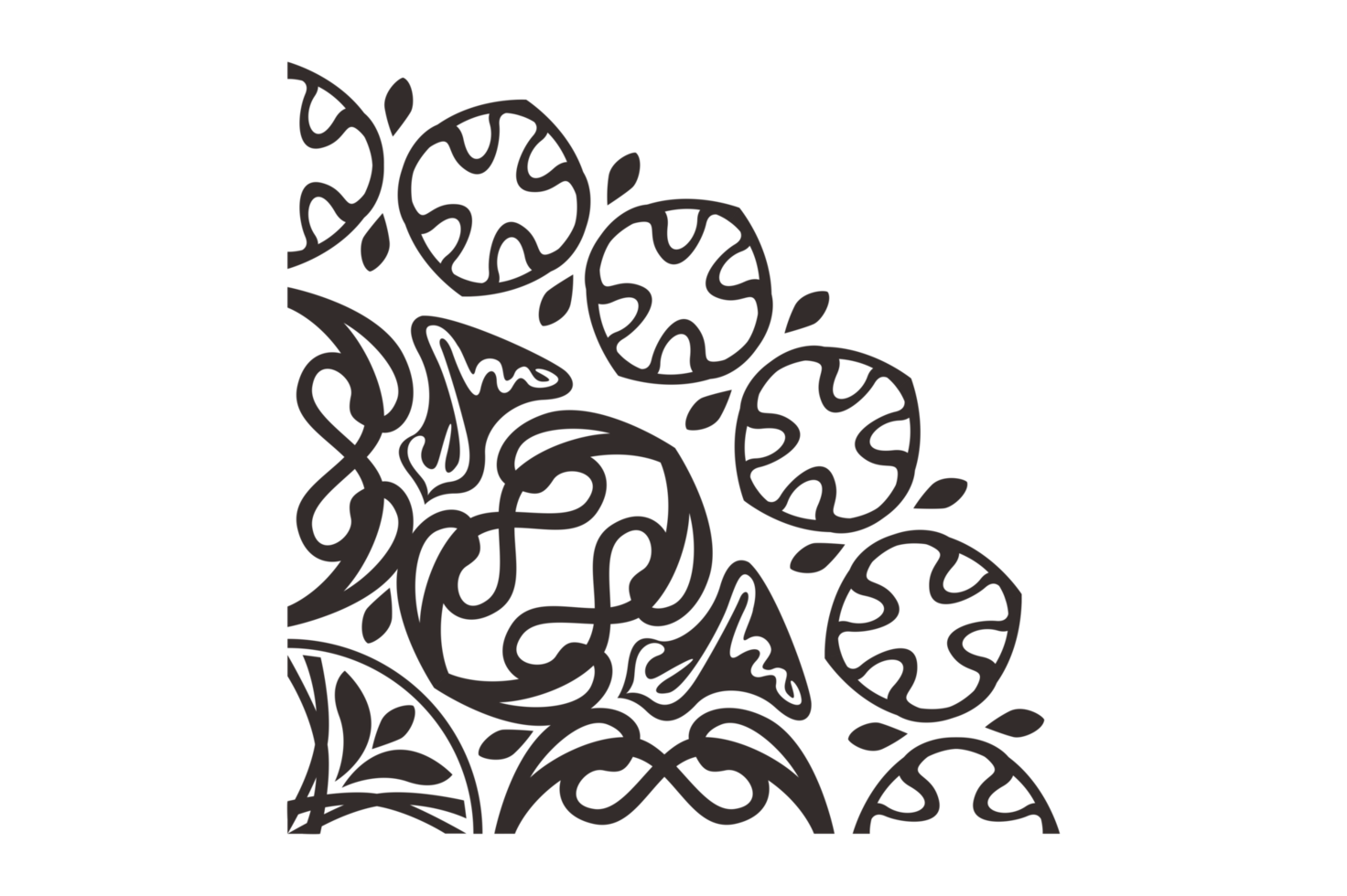 nero mandala ornamento confine design png