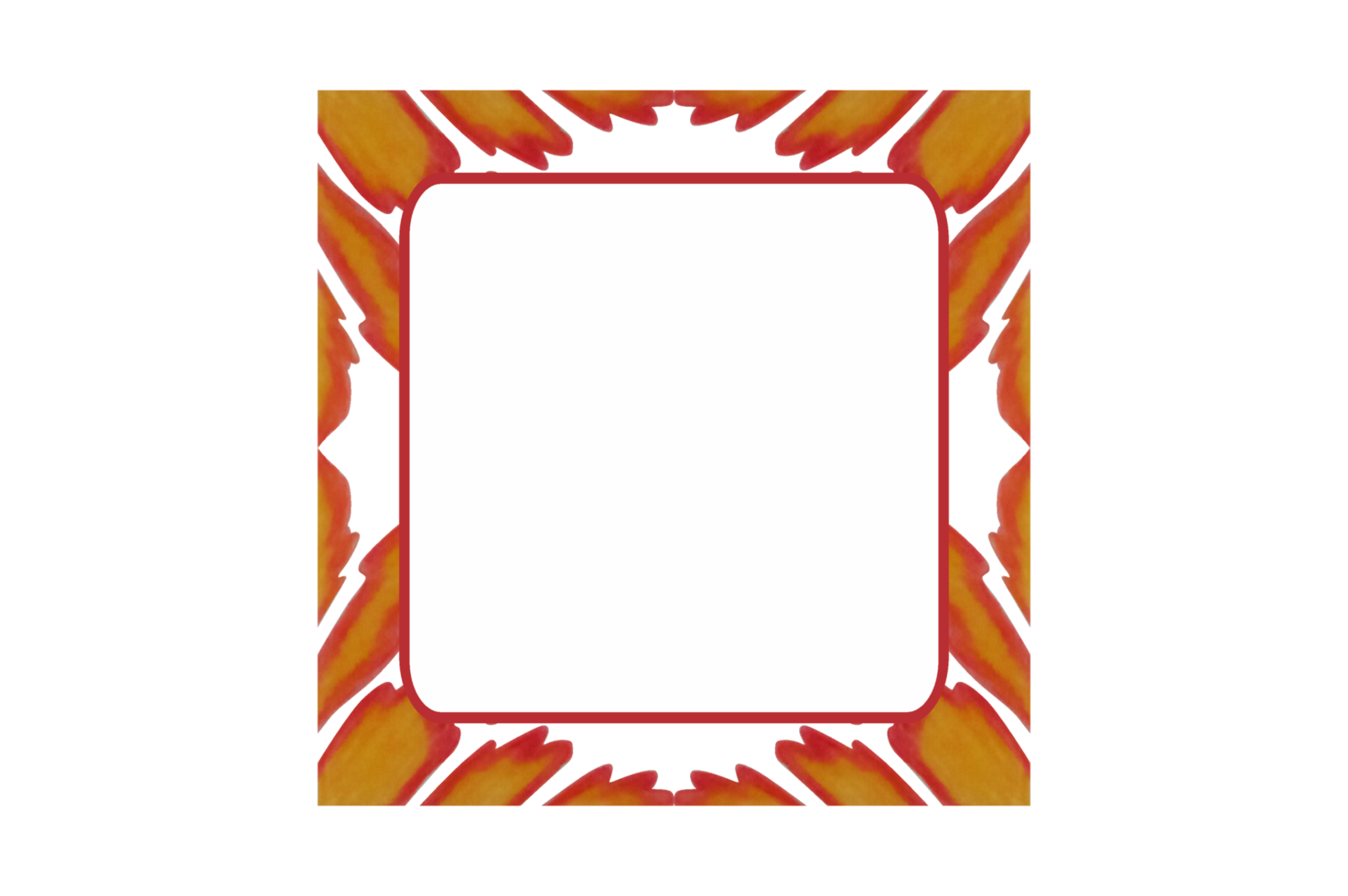 Fire Burst Ornament Border Design png