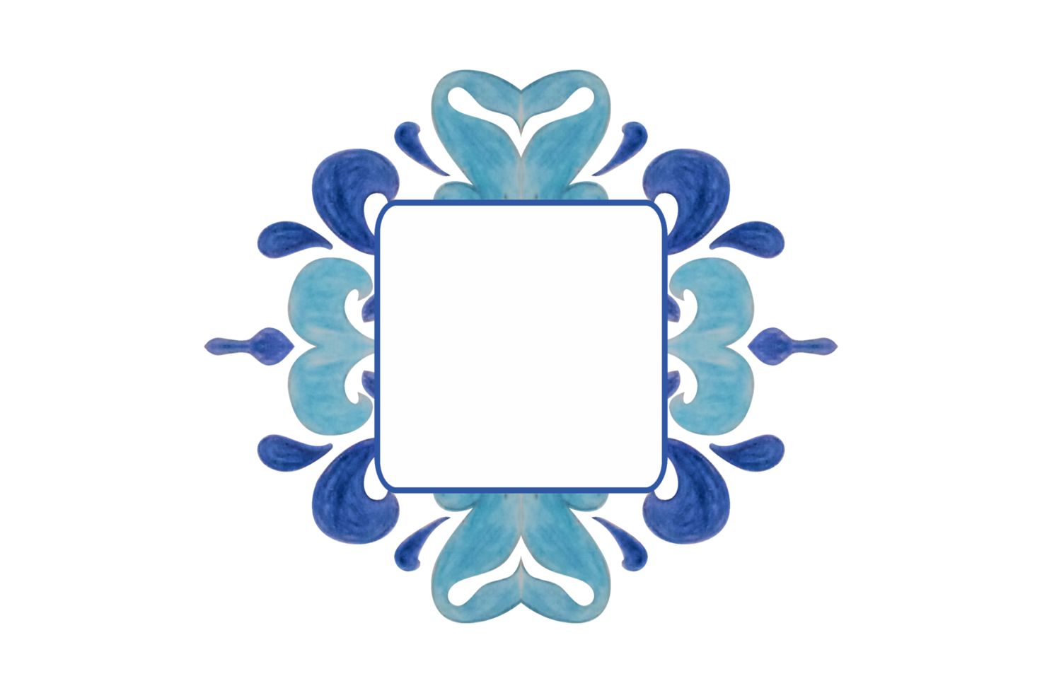 Blue Water Splash Ornament Border Design png