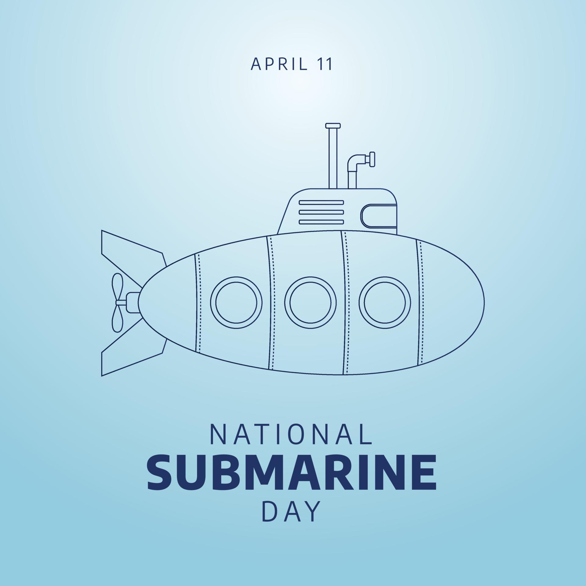 national submarine day. submarine day flat vector illustration