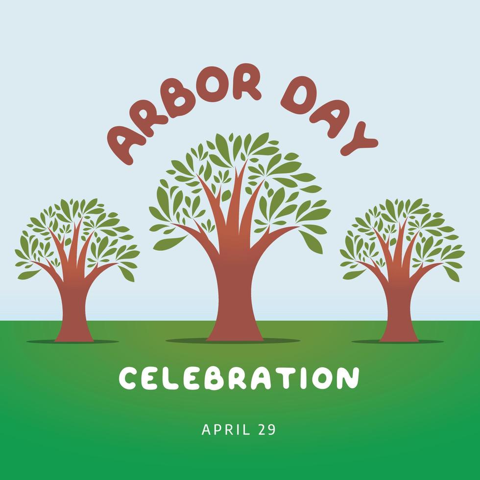 arbor day celebration vector illustration. happy arbor day design template. arbor day vector design with tree and globe.
