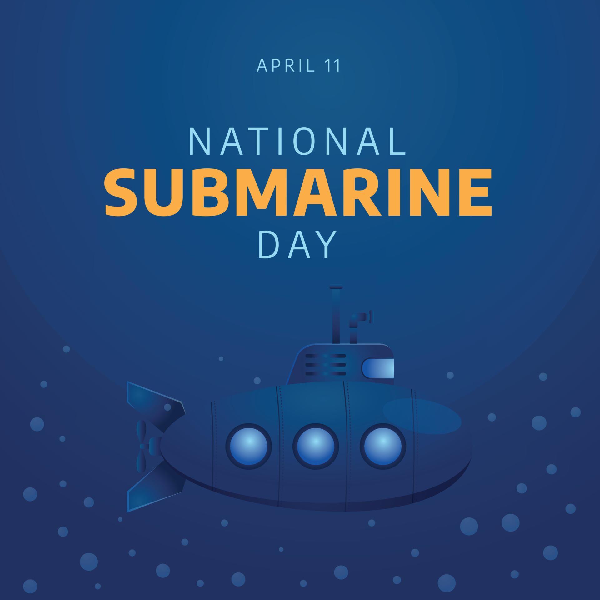 national submarine day. submarine day flat vector illustration