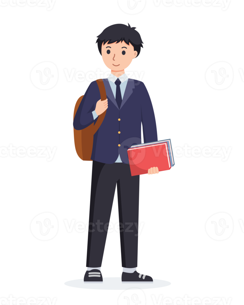 character high school student in school uniform png