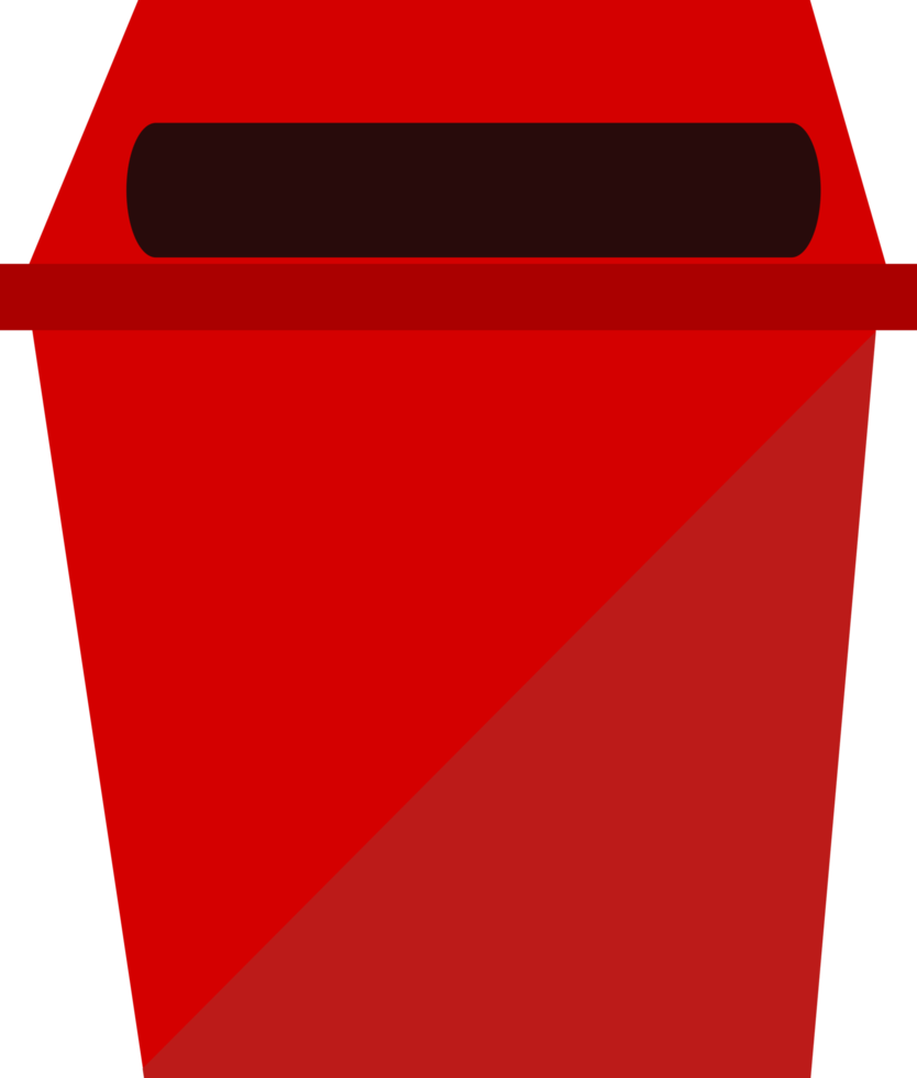 Red rubbish bin png