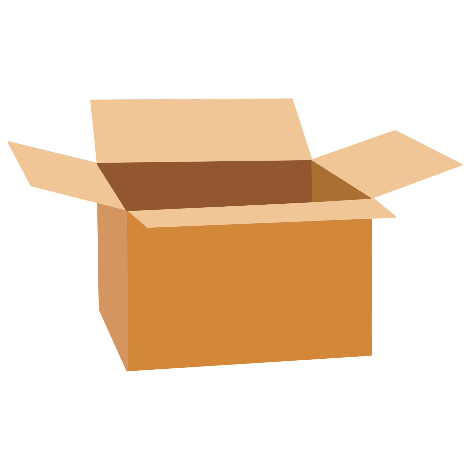 Vertical Carton delivery packaging open. Cardboard box mockup. 22034211 PNG