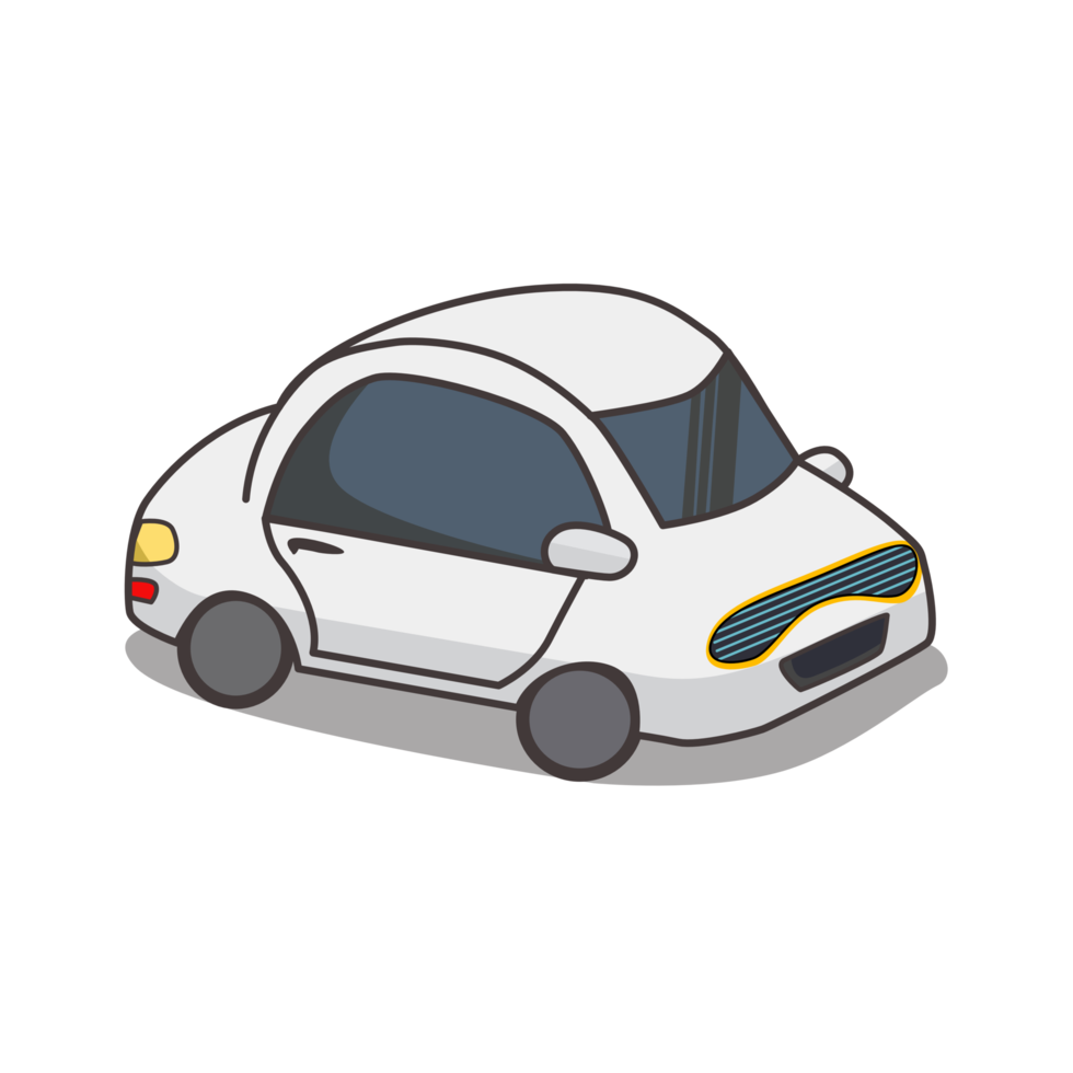 blanco coche icono aislado en blanco fondo, acortar Arte coche blanco lindo, ilustración coche plano sencillo para infografía diseño, coche forma concepto para niños aprendizaje png