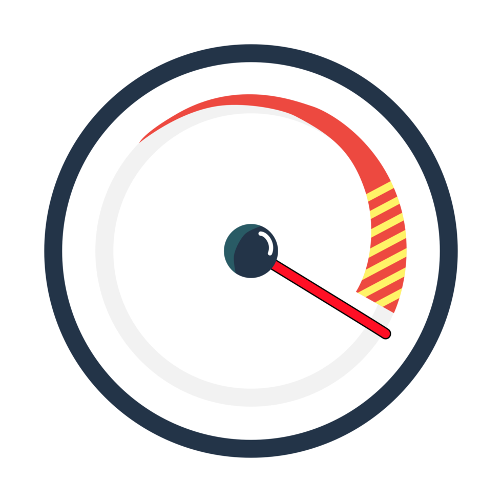 Mileage needle measures the level. Speedometer icons. Gauge meter icons. png