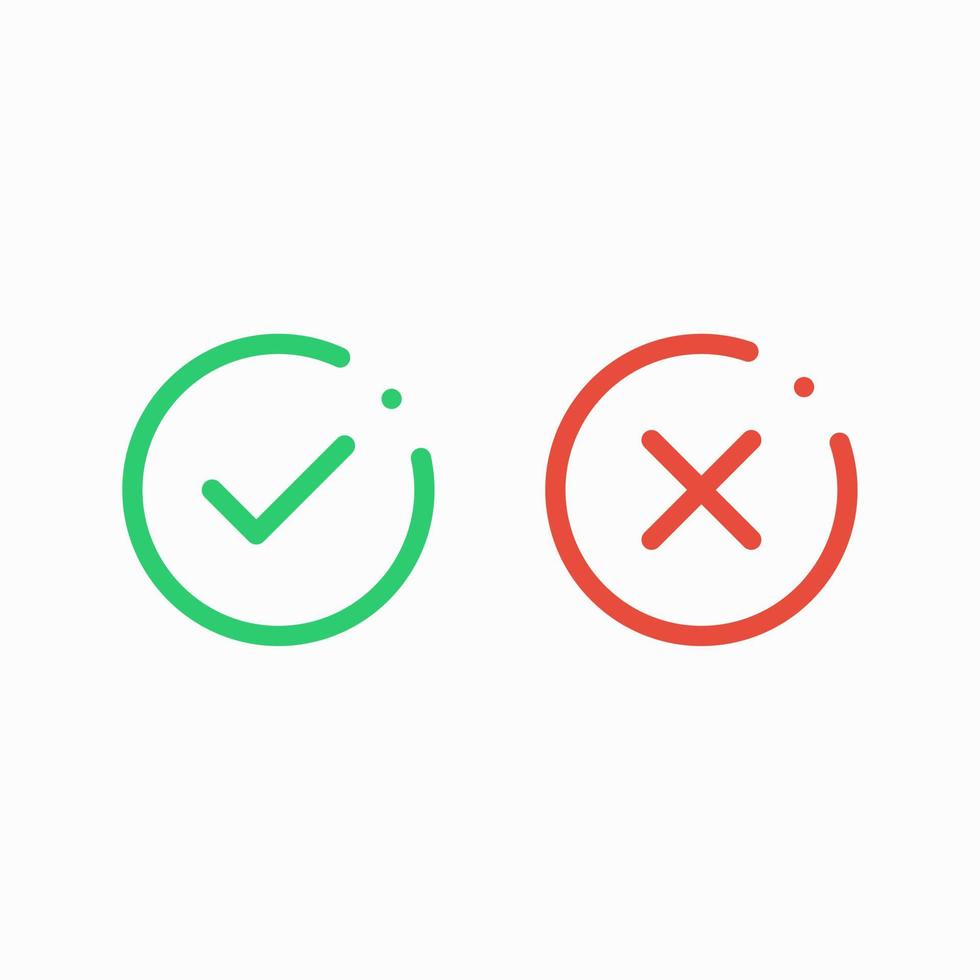 Check Mark Icon, Checked, yes and no vector