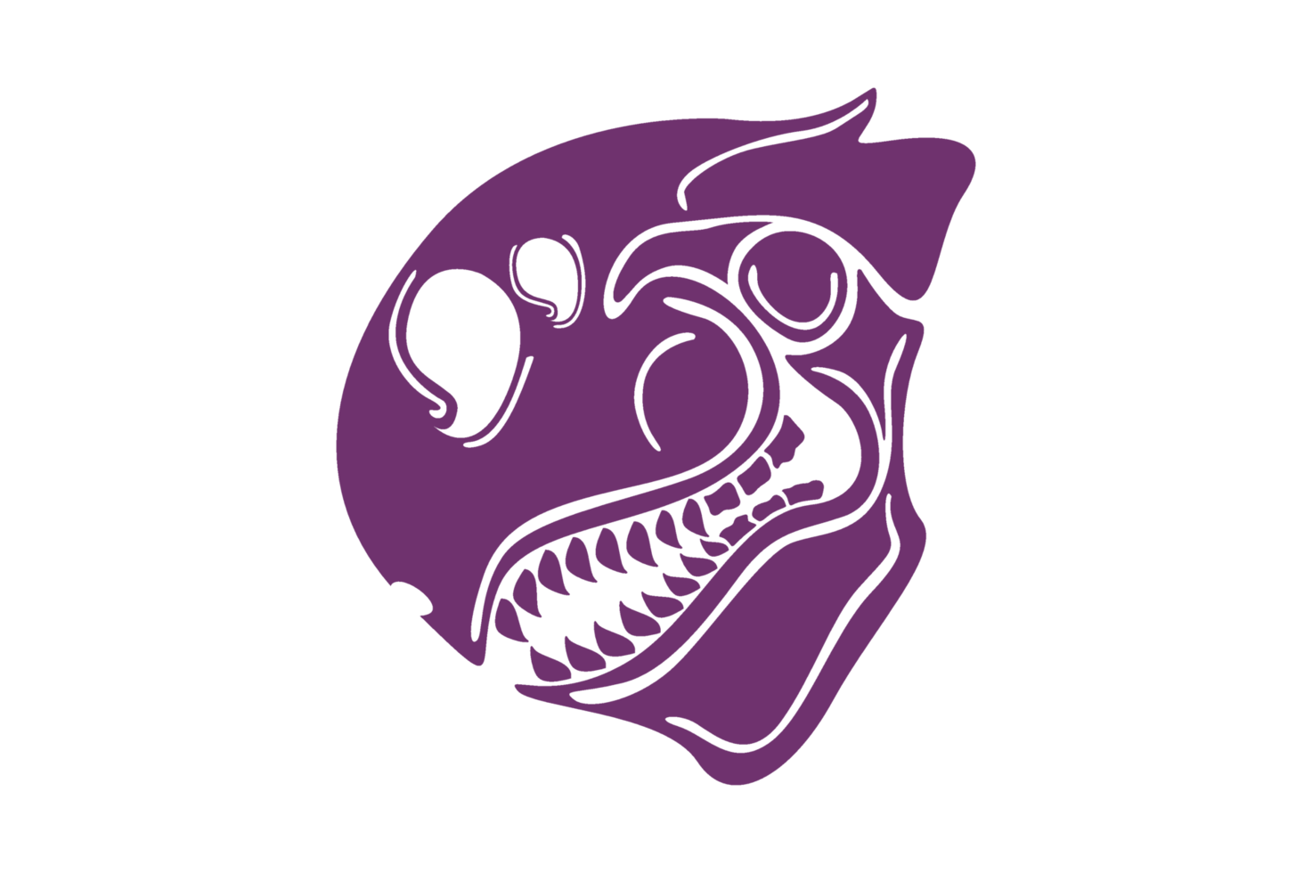 Purple Dragon Skull Ornament Tattoo png