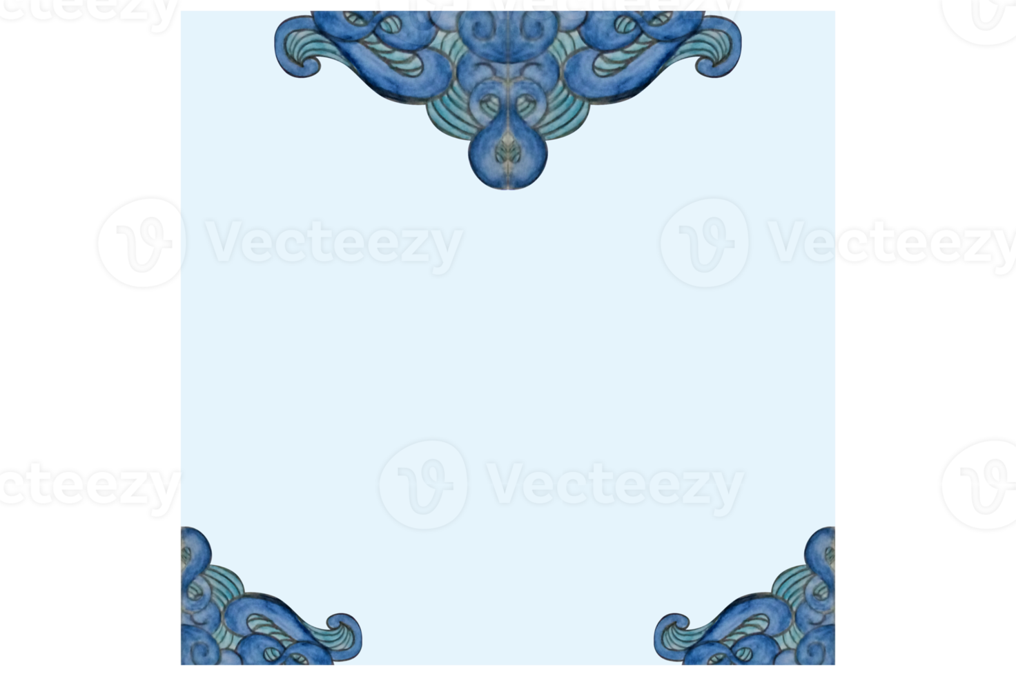 Square Background With Blue Water Wave Ornament Design png