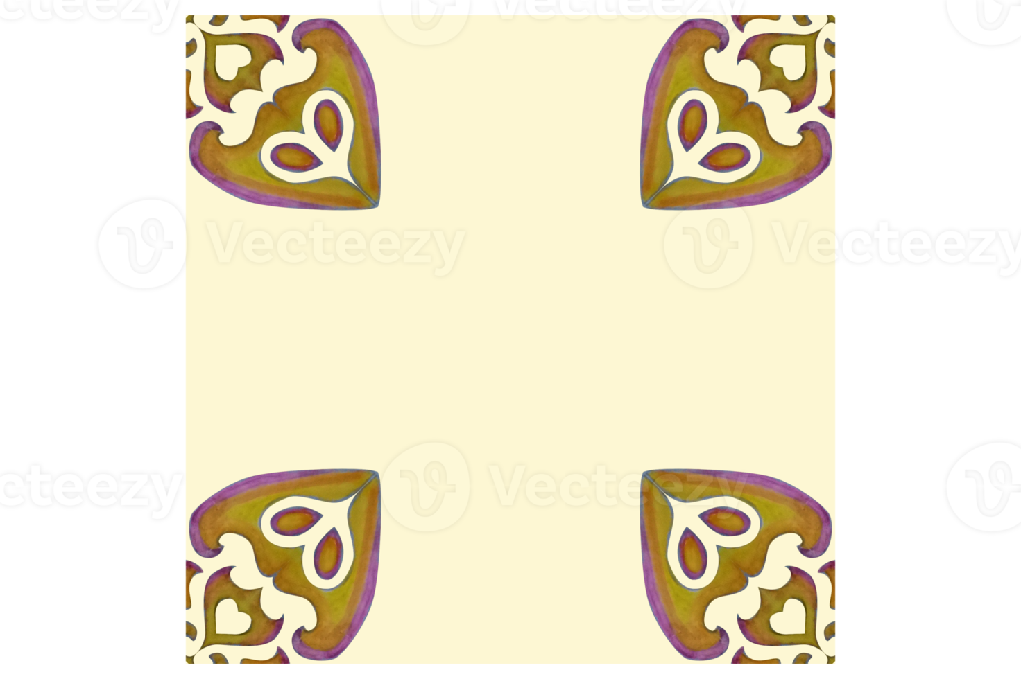 Square Background With Swirl Ornament Design png