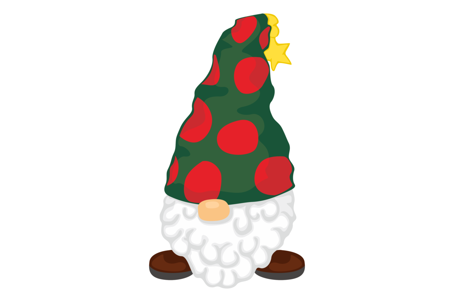 Adorable Christmas Gnome Wearing Hat With Circle Pattern png