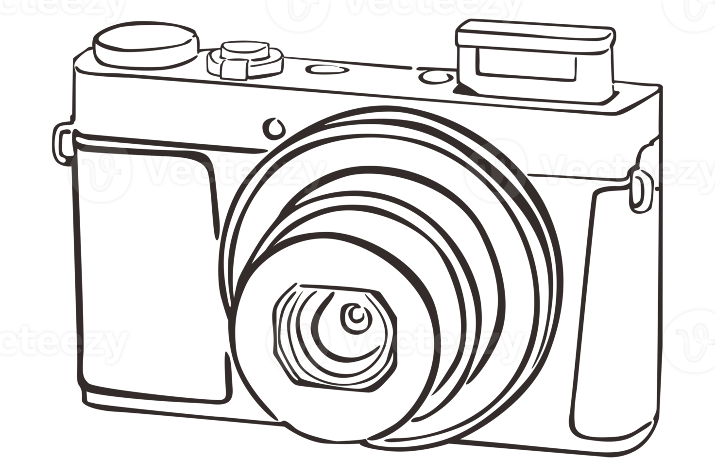 Technology - Classic Camera Line Art png