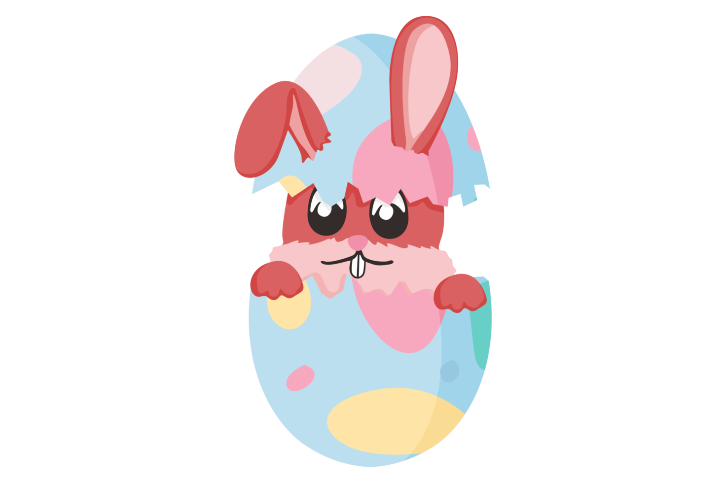 Pâques lapin - une mignonne lapin à l'intérieur une fissuré Oeuf avec une magnifique modèle png