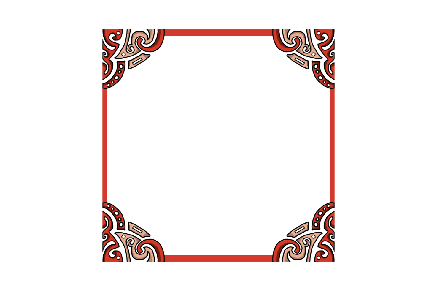 Red Chinese Style Ornament Border Design png