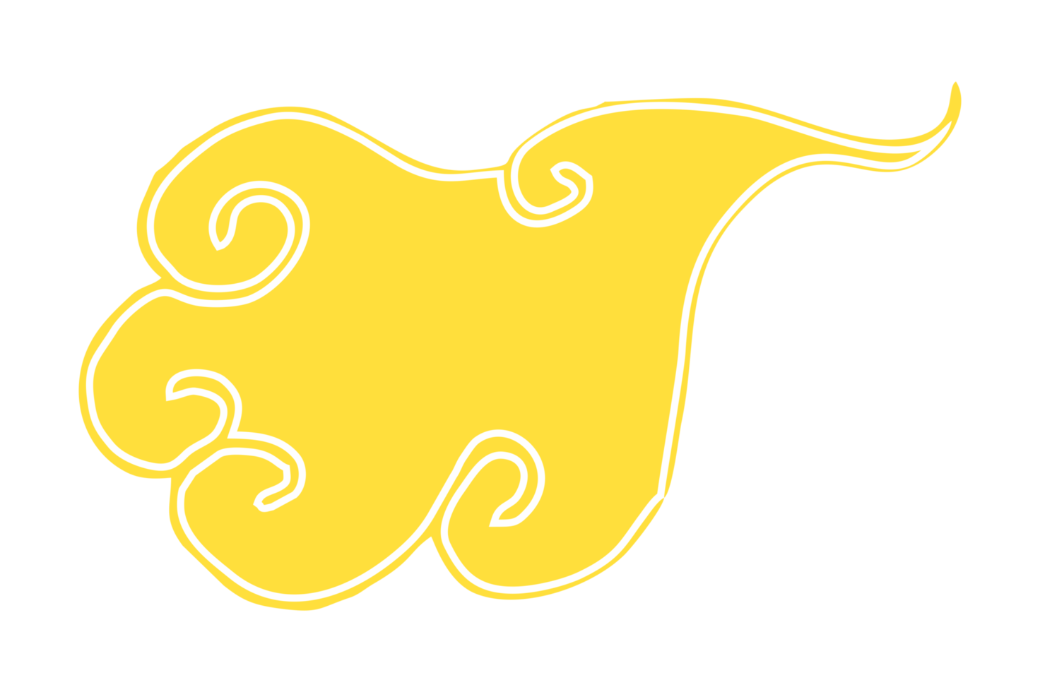 Yellow Cloud Ornament png