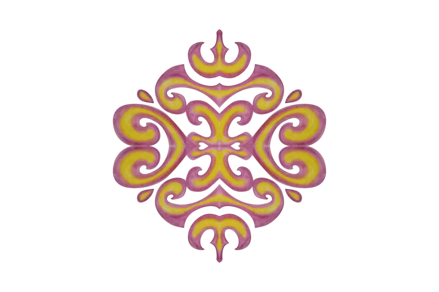 Yellow And Purple Swirl Ornament Design png