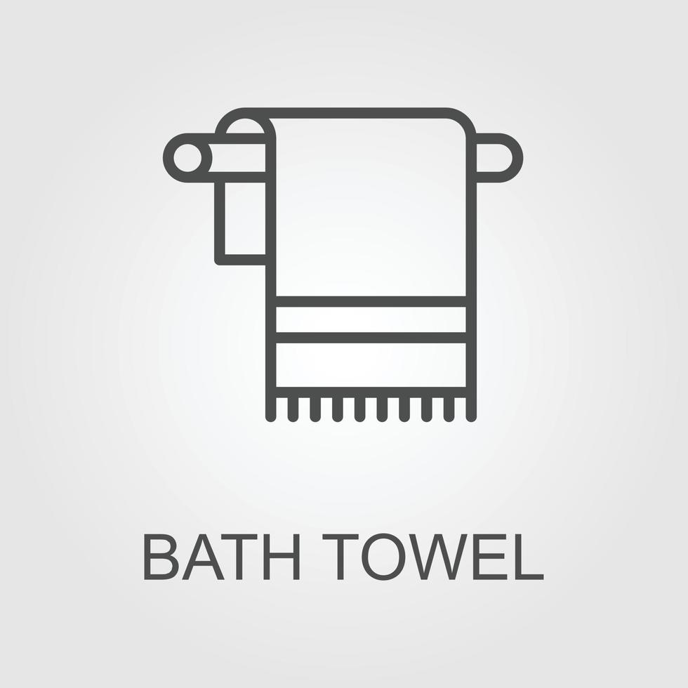 Stack of folded bath towels or napkins line art vector icon for apps and websites