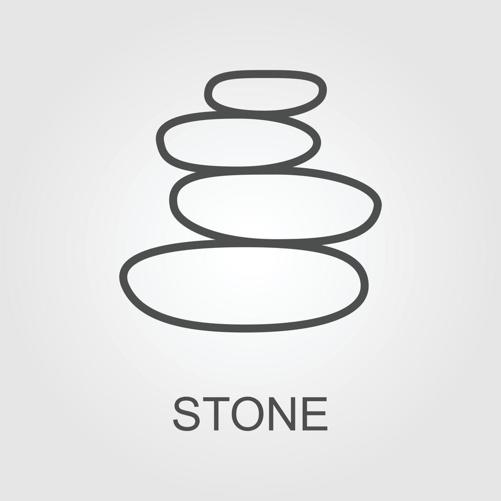 piedras pirámide icono, equilibrar concepto para spa masaje, Delgado línea símbolo en blanco antecedentes - editable carrera vector ilustración eps10