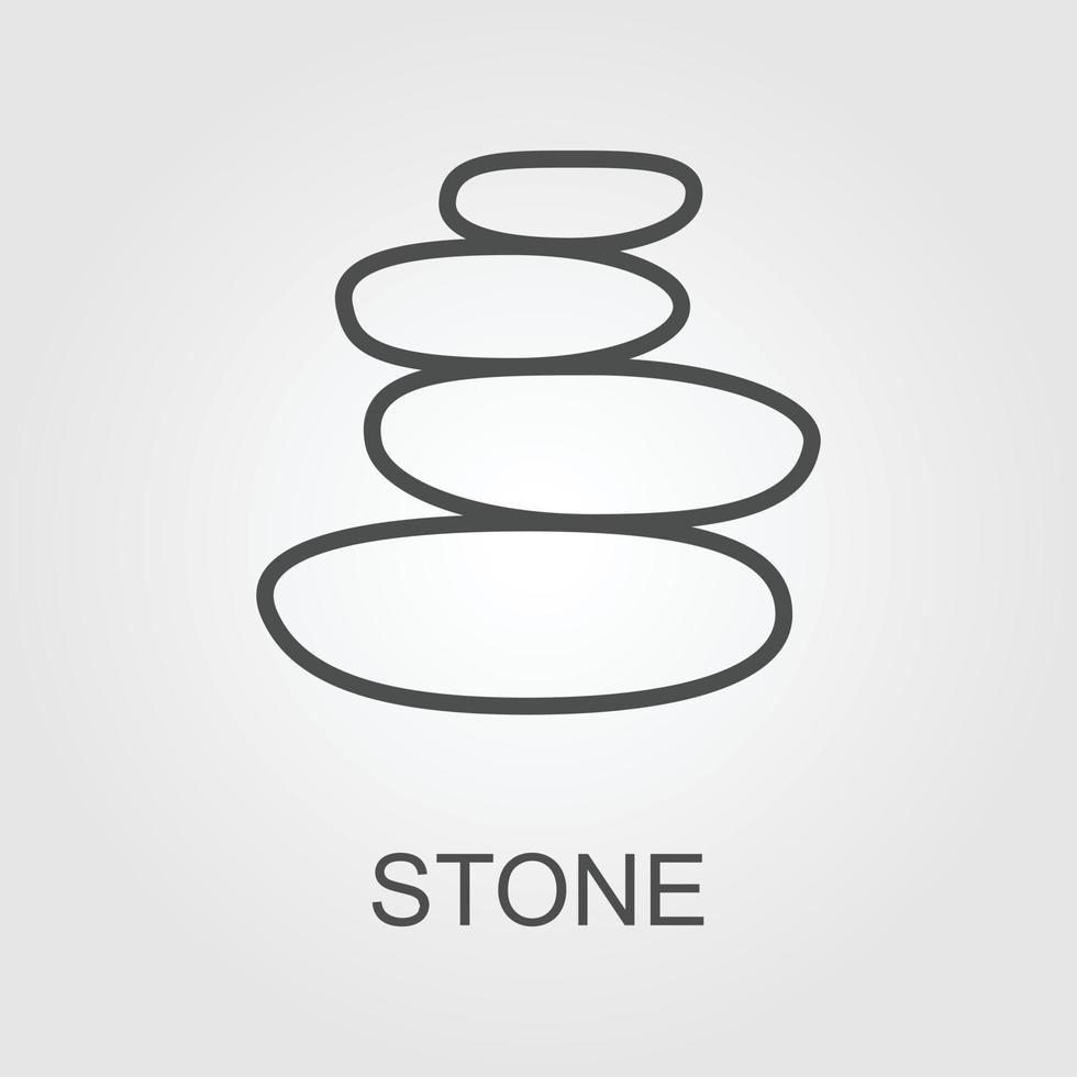 stones pyramid icon, balance concept for spa massage, thin line symbol on white background - editable stroke vector illustration eps10