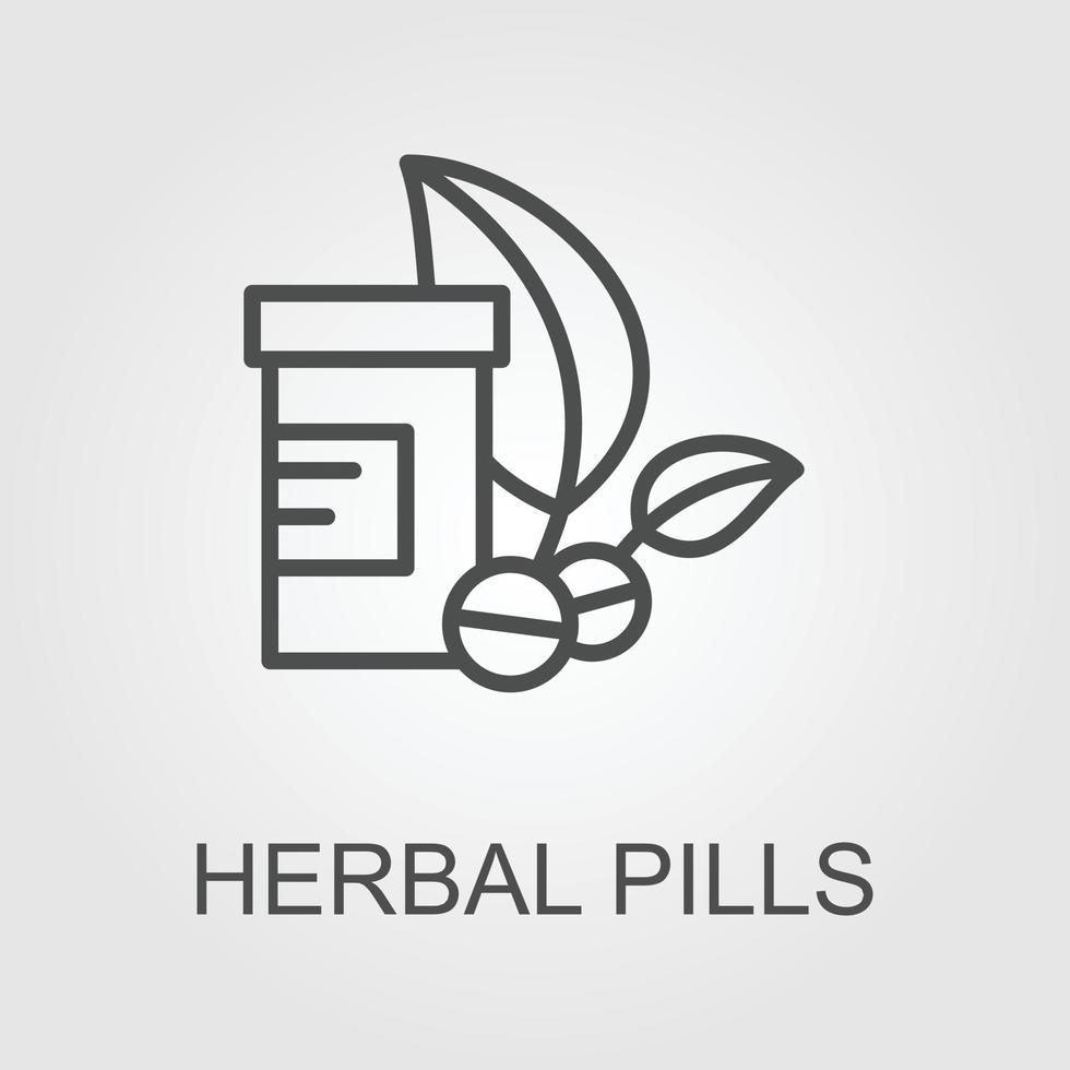 Herbal pill flat icon vector logo design trendy illustration signage symbol graphic simple