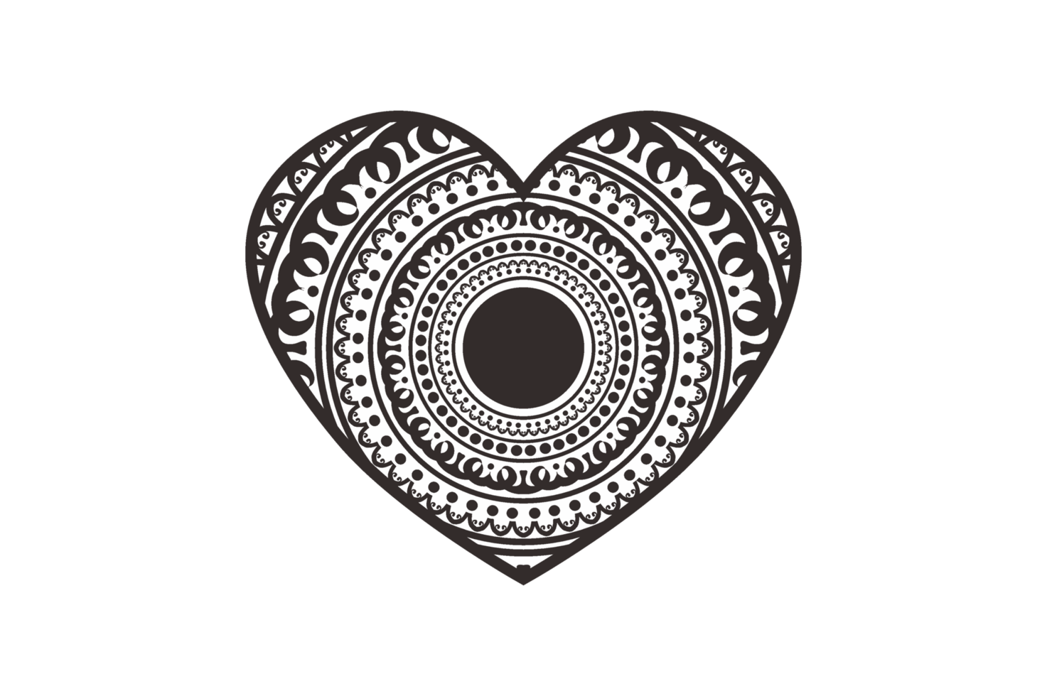 san valentino- nero amore mandala ornamento arte design png