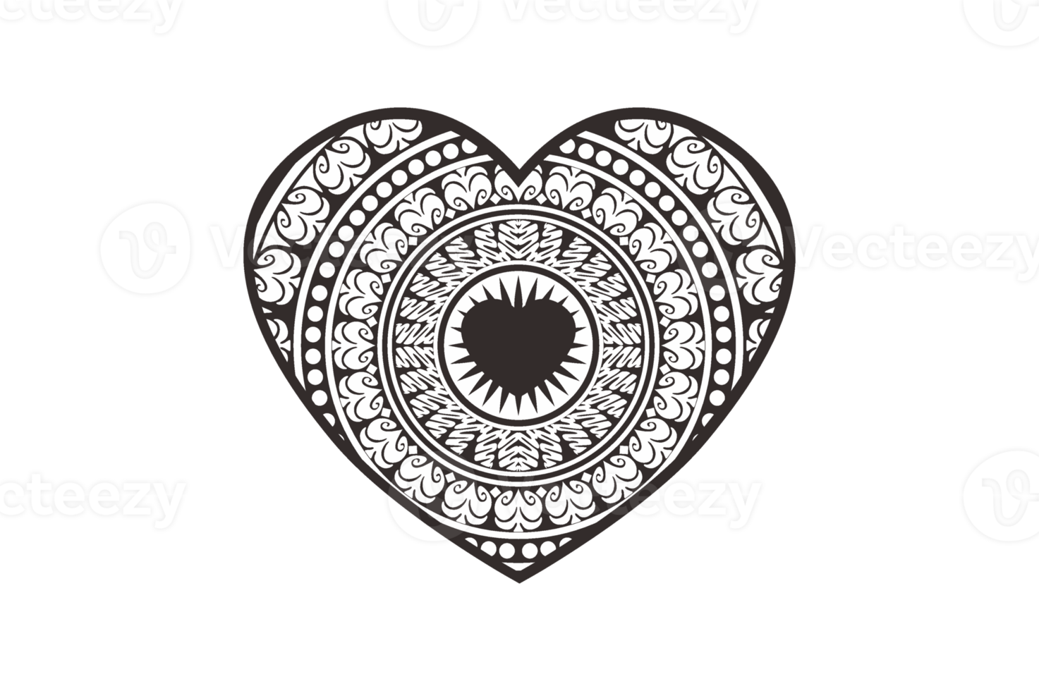 enamorado día - negro mandala amor ornamento Arte diseño png