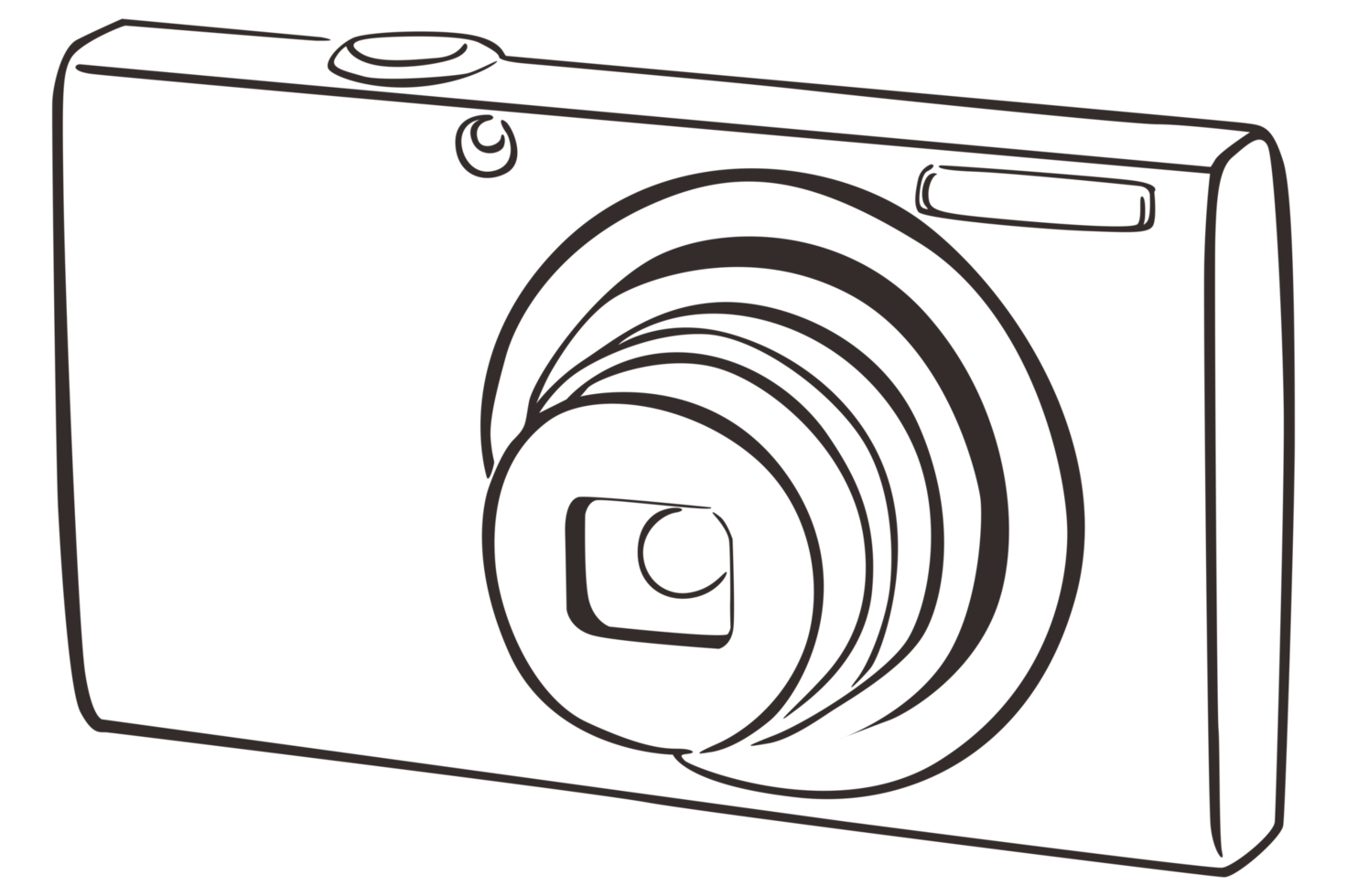 Technology -  Pocket Camera Line Art png