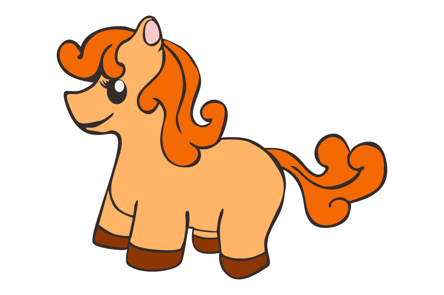 mignonne peu poney cheval dessin animé personnage png