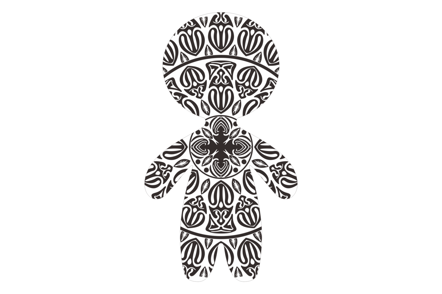 Mandala Ornament Lebkuchen Person geformt png