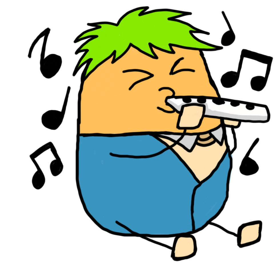 patata dibujos animados caracteres con varios profesiones - flauta jugador png
