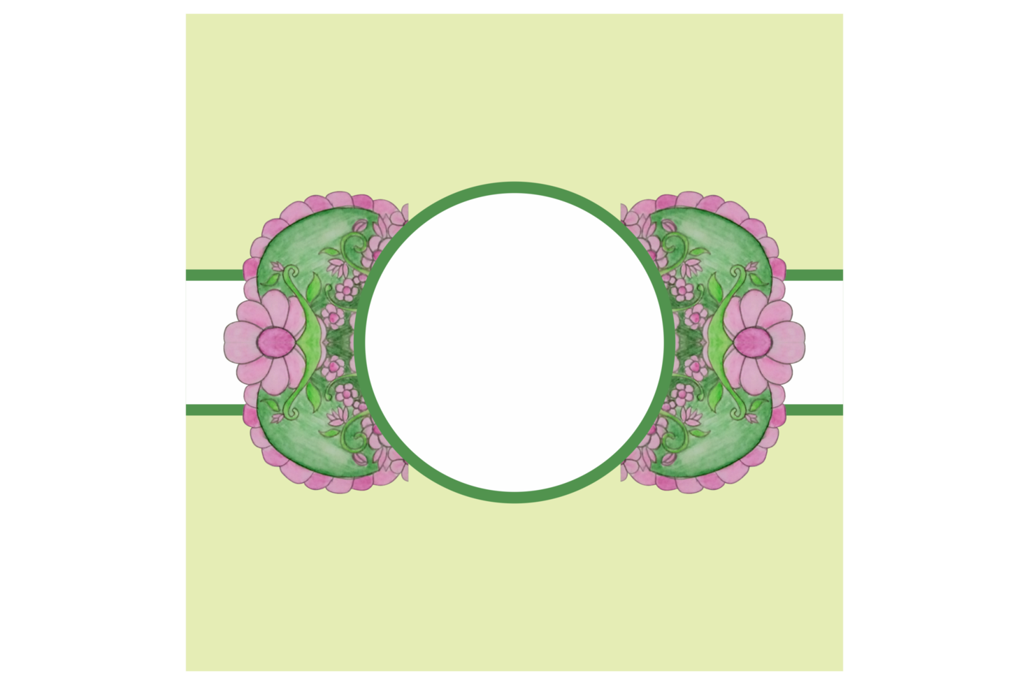 Square Background With Pink Flower And Flora Ornament Design png