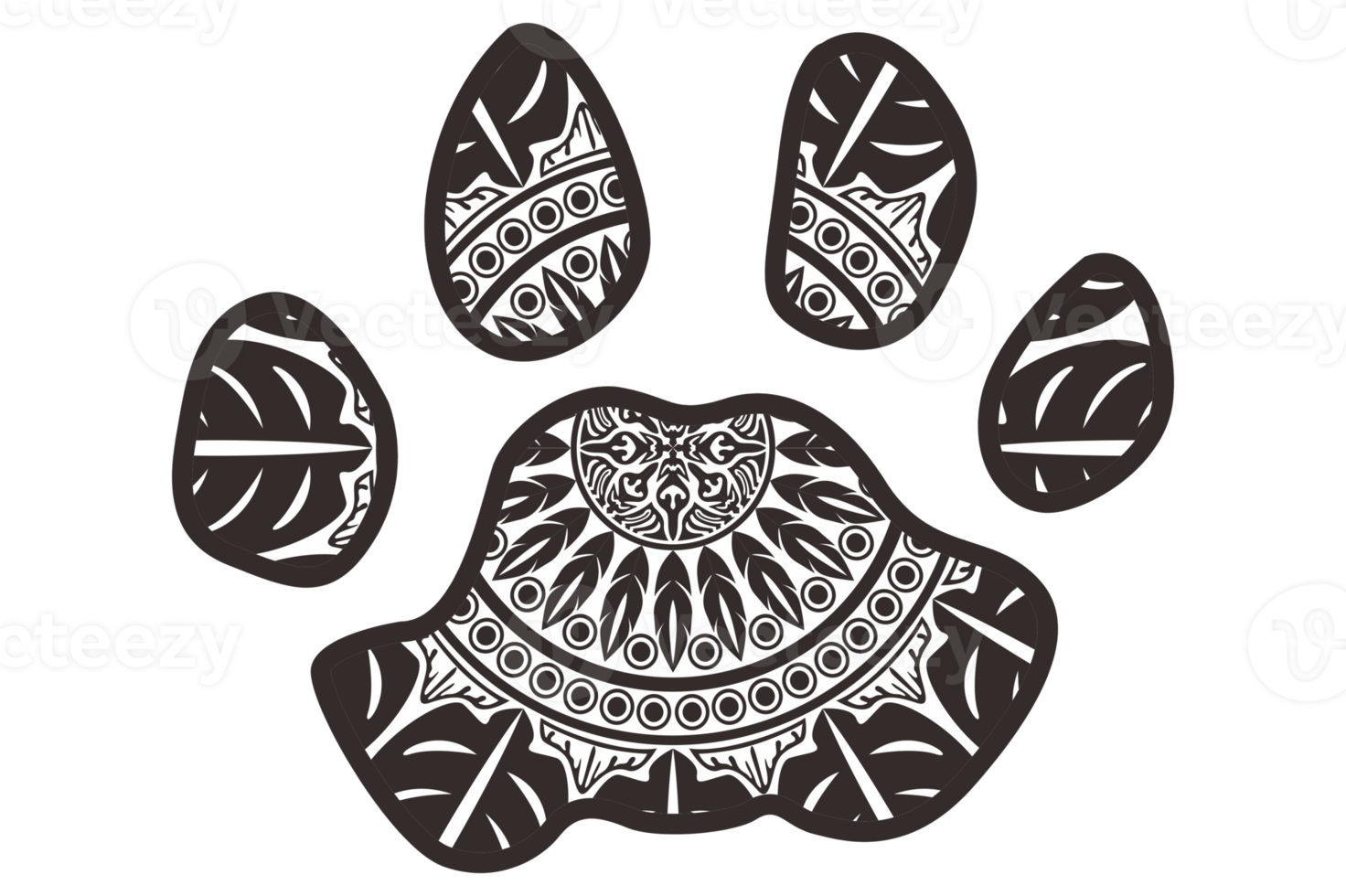 perro y gato pata mandala ornamento diseño png