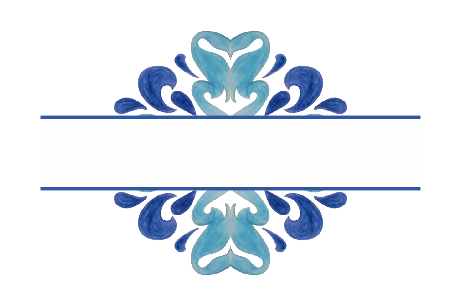 Blue Water Splash Ornament Border Design png