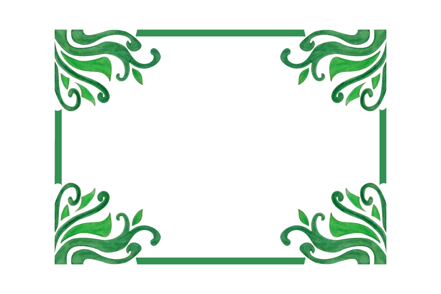 grön växt flora prydnad gräns design png