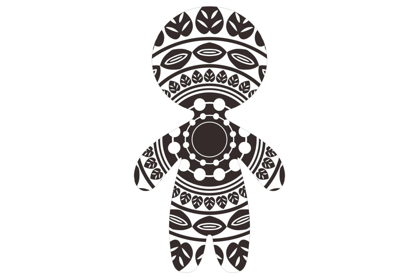 Mandala Ornament Gingerbread Person Shaped png