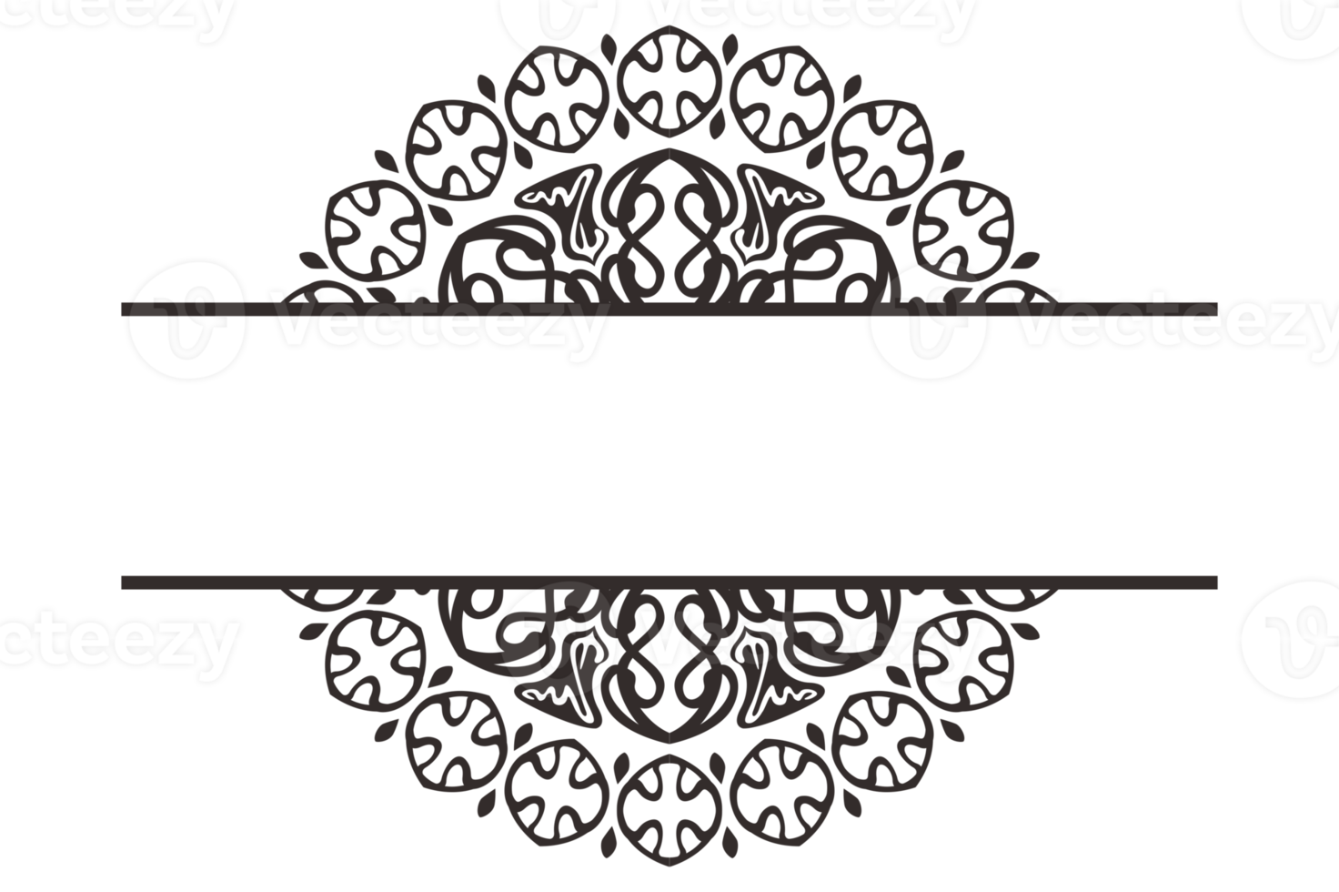 Black Mandala Ornament Border Design png