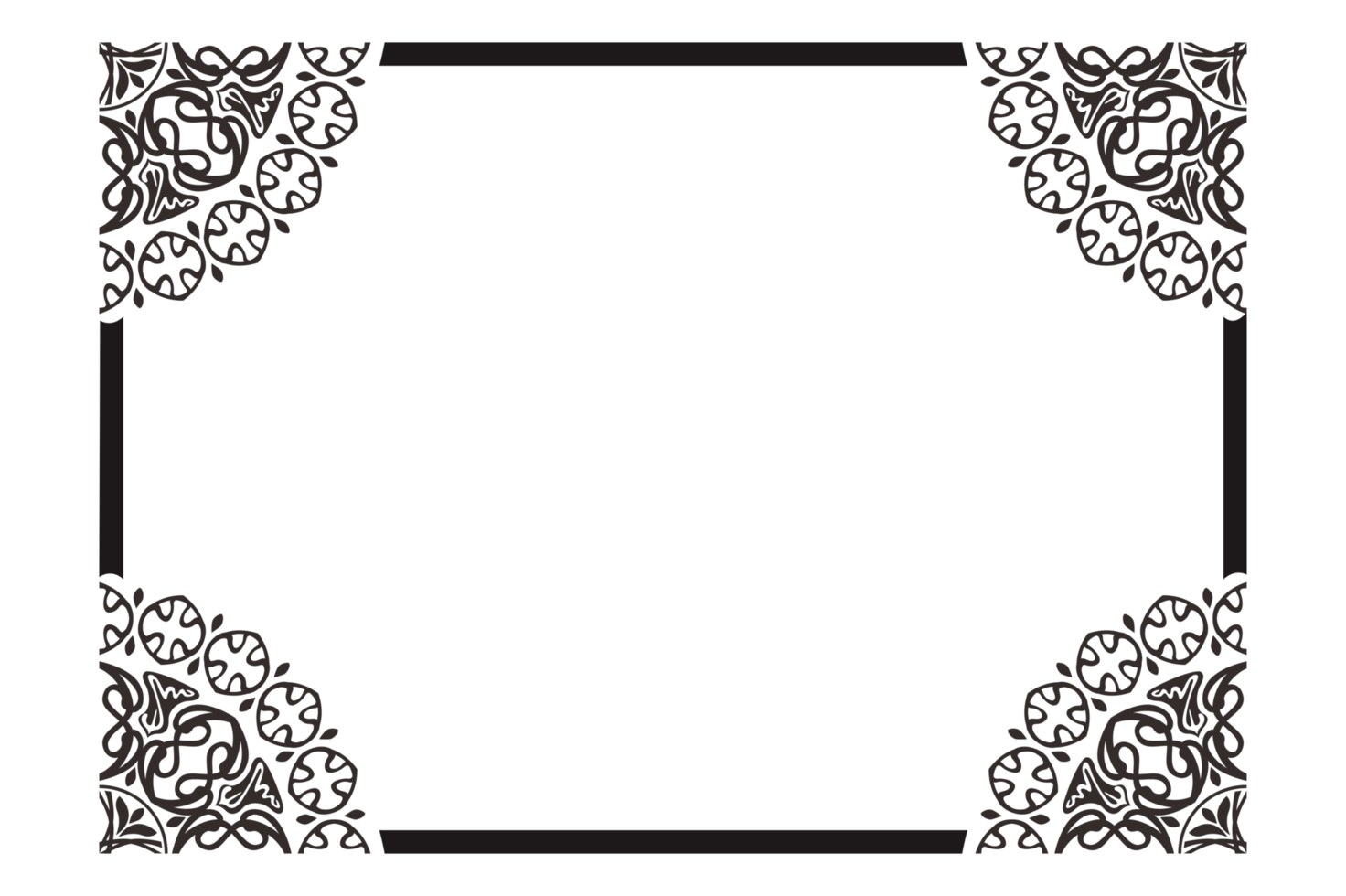 Black Mandala Ornament Border Design png