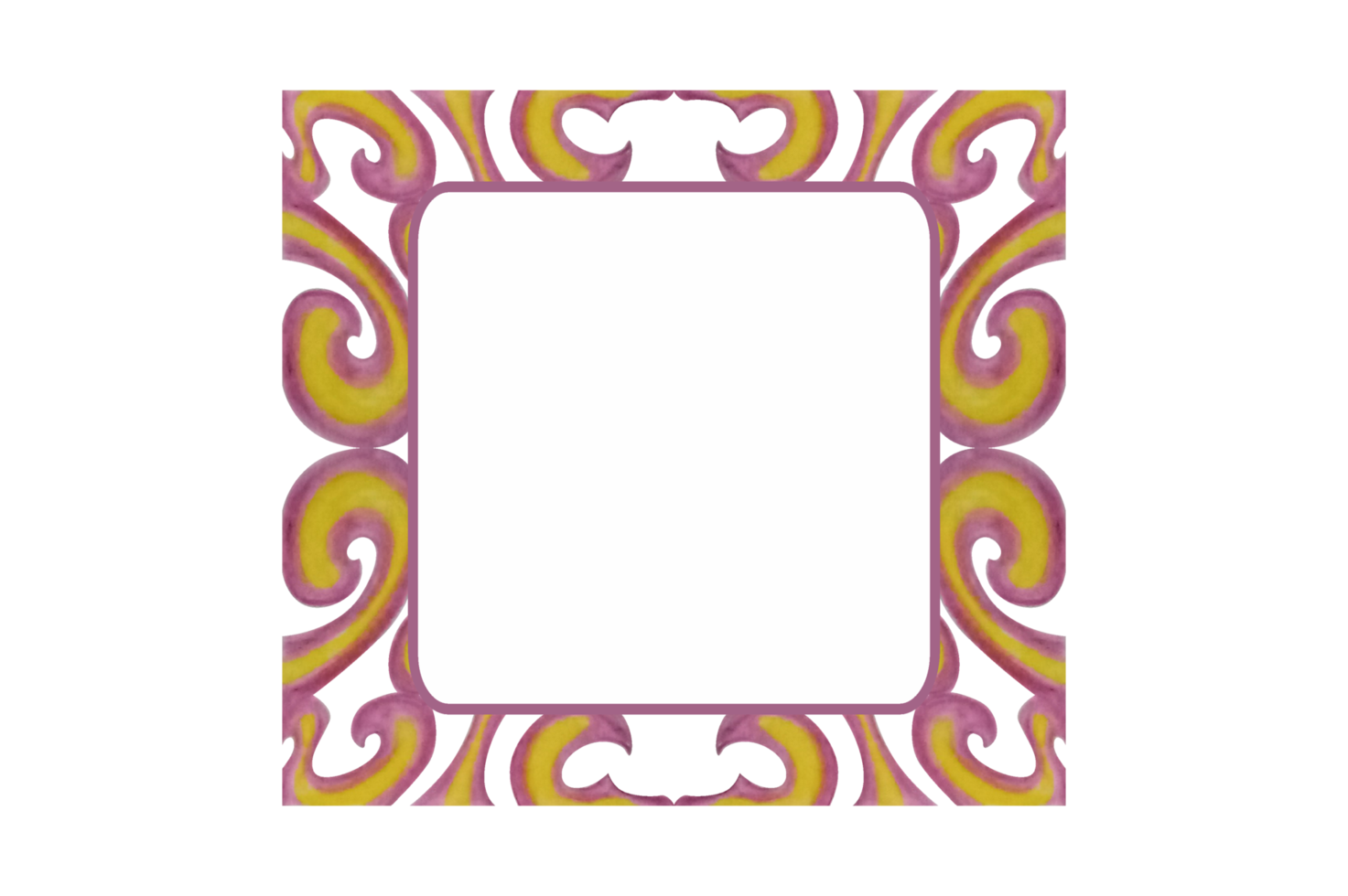 Yellow And Purple Swirl Ornament Border Design png