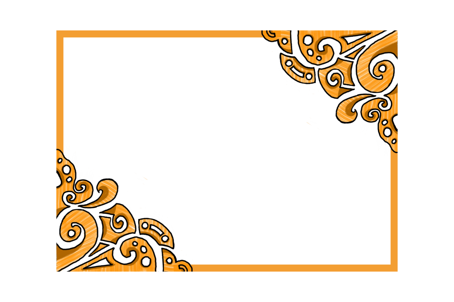 Yellow Swirl Ornament Border Design png