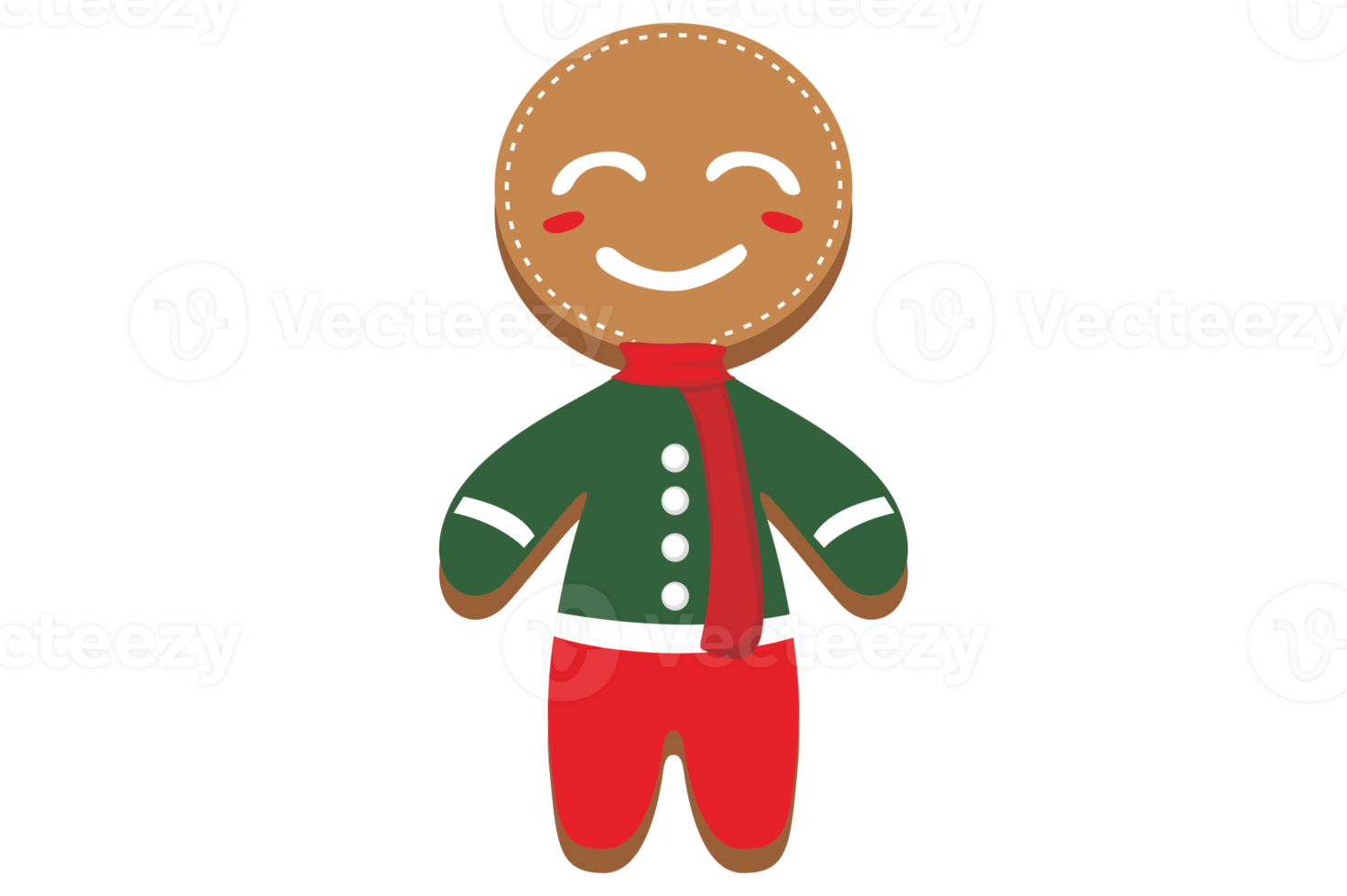 Christmas - Gingerbread Smiling Male People Shaped png